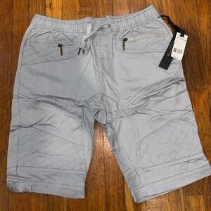 New Men's Gray Quilted Shorts